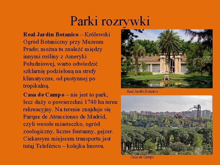 Parki rozrywki Real Jardín Botanico – Królewski Ogród Botaniczny przy Muzeum Prado; można tu