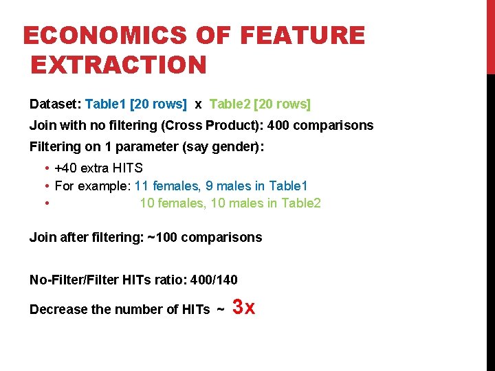 ECONOMICS OF FEATURE EXTRACTION Dataset: Table 1 [20 rows] x Table 2 [20 rows]