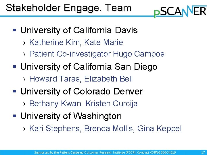 Stakeholder Engage. Team § University of California Davis › Katherine Kim, Kate Marie ›