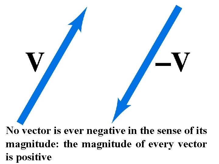 No vector is ever negative in the sense of its magnitude: the magnitude of