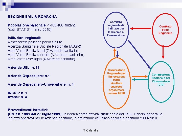 REGIONE EMILIA ROMAGNA Popolazione regionale: 4. 405. 486 abitanti (dati ISTAT 31 marzo 2010)