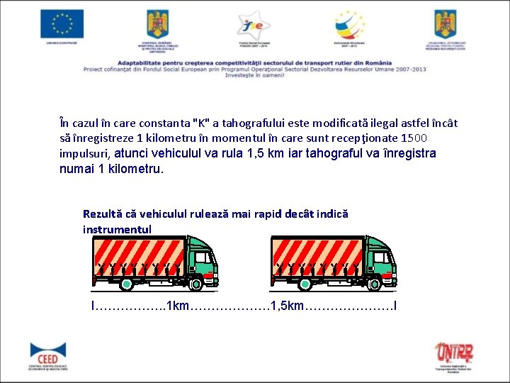 În cazul în care constanta "K" a tahografului este modificată ilegal astfel încât să