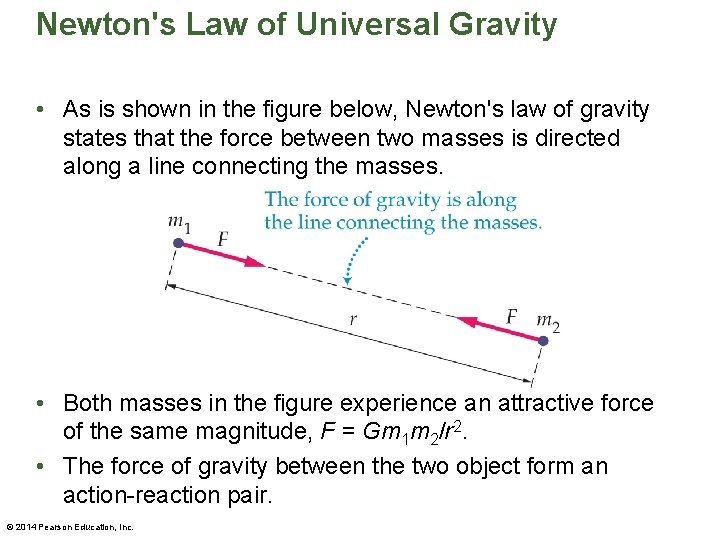 Newton's Law of Universal Gravity • As is shown in the figure below, Newton's