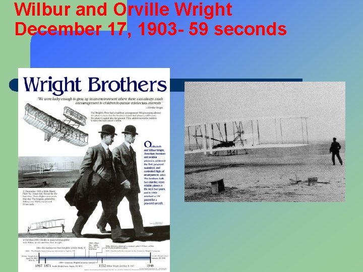 Wilbur and Orville Wright December 17, 1903 - 59 seconds 