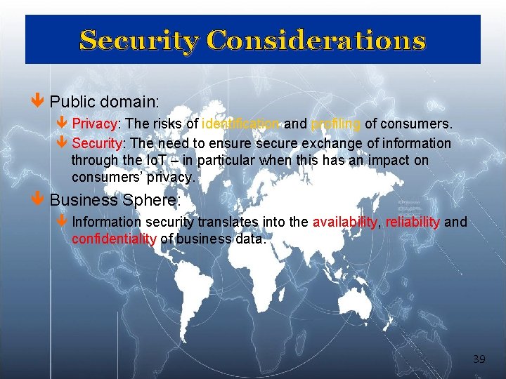 Security Considerations ê Public domain: ê Privacy: The risks of identification and profiling of Security Considerations ê Public domain: ê Privacy: The risks of identification and profiling of