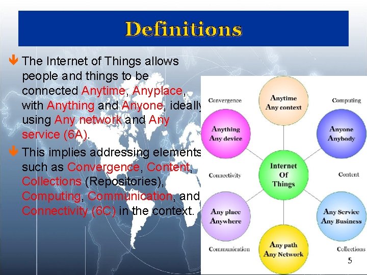 Definitions ê The Internet of Things allows people and things to be connected Anytime, Definitions ê The Internet of Things allows people and things to be connected Anytime,