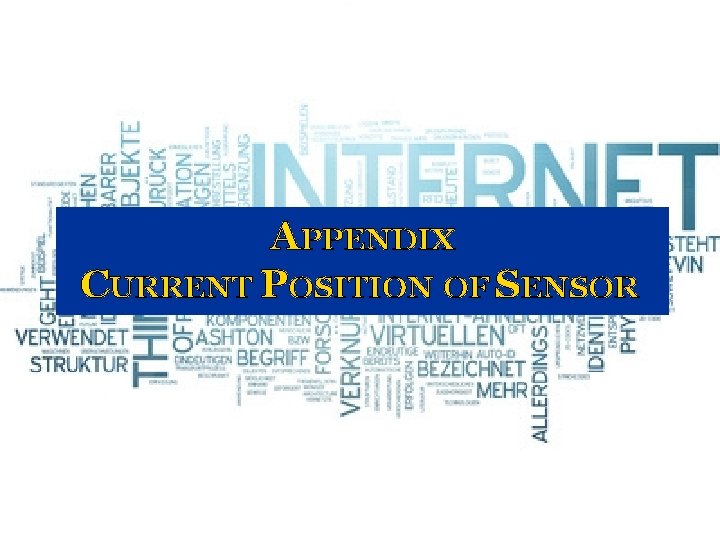 APPENDIX CURRENT POSITION OF SENSOR APPENDIX CURRENT POSITION OF SENSOR