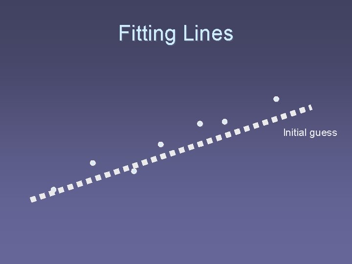 Fitting Lines Initial guess 