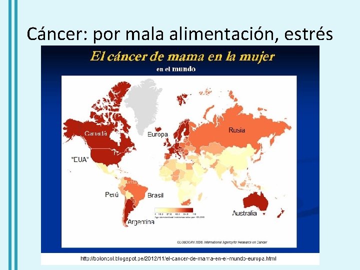 Cáncer: por mala alimentación, estrés 