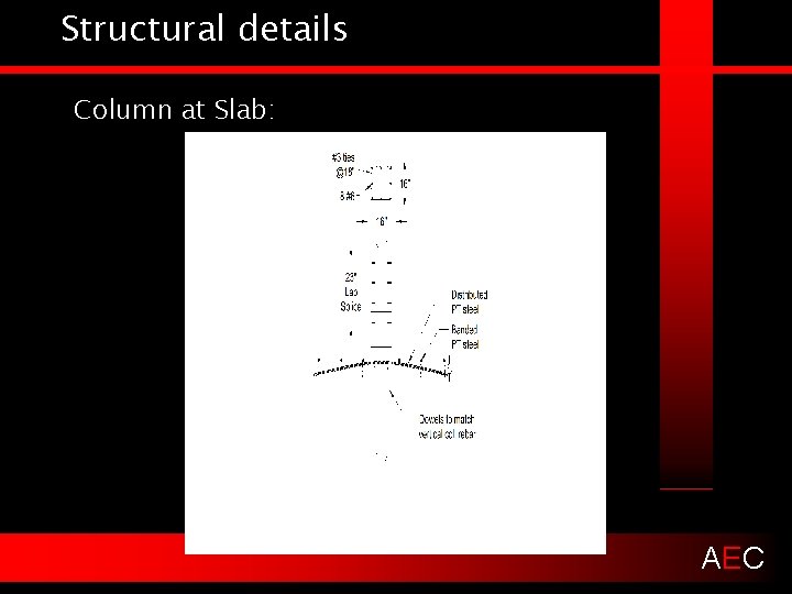 Structural details Column at Slab: AEC 
