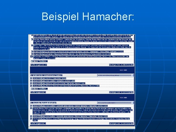 Beispiel Hamacher: 