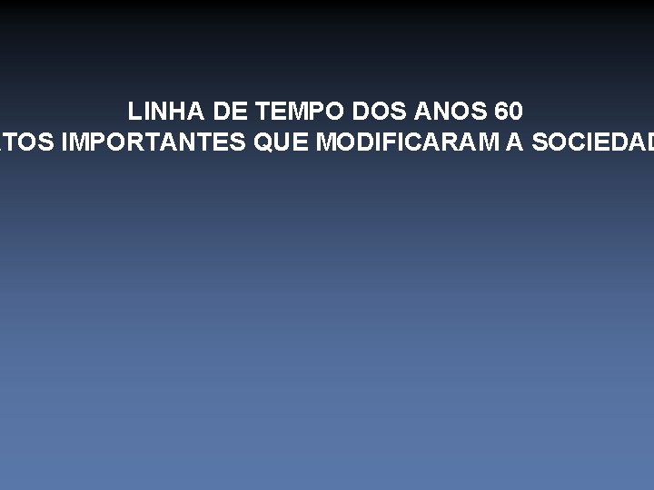 LINHA DE TEMPO DOS ANOS 60 ATOS IMPORTANTES QUE MODIFICARAM A SOCIEDAD 