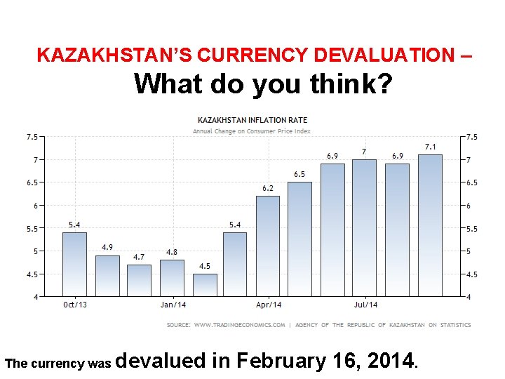 KAZAKHSTAN’S CURRENCY DEVALUATION – What do you think? The currency was devalued in February