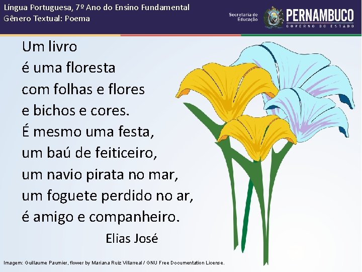 Língua Portuguesa, 7º Ano do Ensino Fundamental Gênero Textual: Poema Um livro é uma