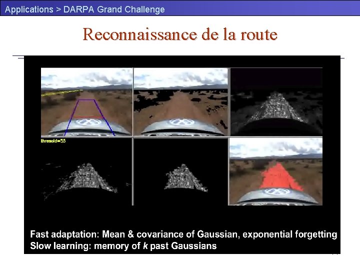 Applications > DARPA Grand Challenge Reconnaissance de la route 14 
