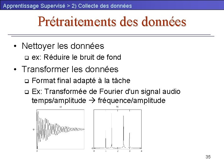 Apprentissage Supervisé > 2) Collecte des données Prétraitements des données • Nettoyer les données