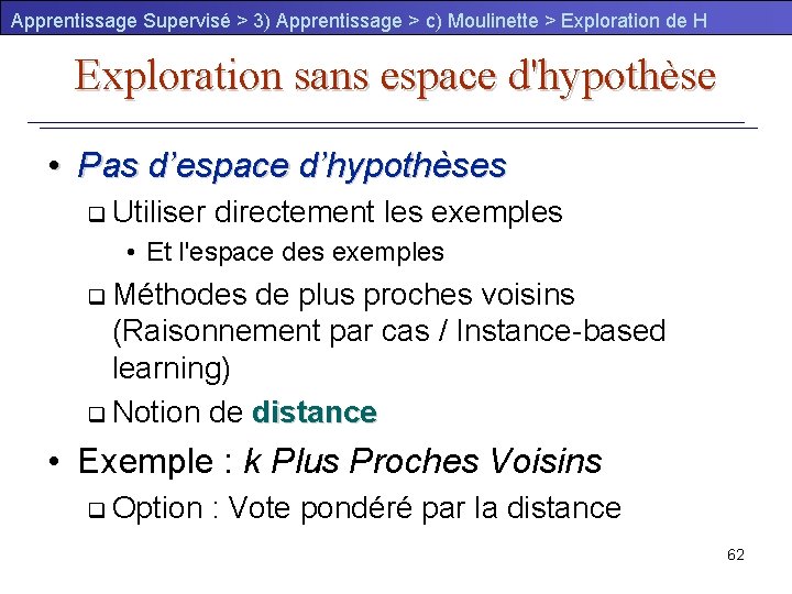 Apprentissage Supervisé > 3) Apprentissage > c) Moulinette > Exploration de H Exploration sans