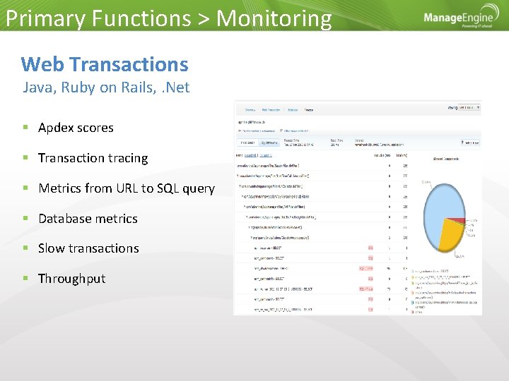 Primary Functions > Monitoring Web Transactions Java, Ruby on Rails, . Net Apdex scores