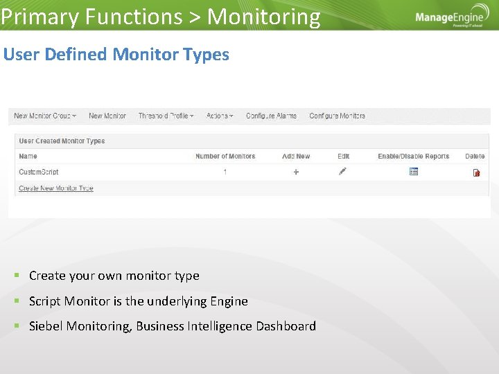 Primary Functions > Monitoring User Defined Monitor Types Create your own monitor type Script