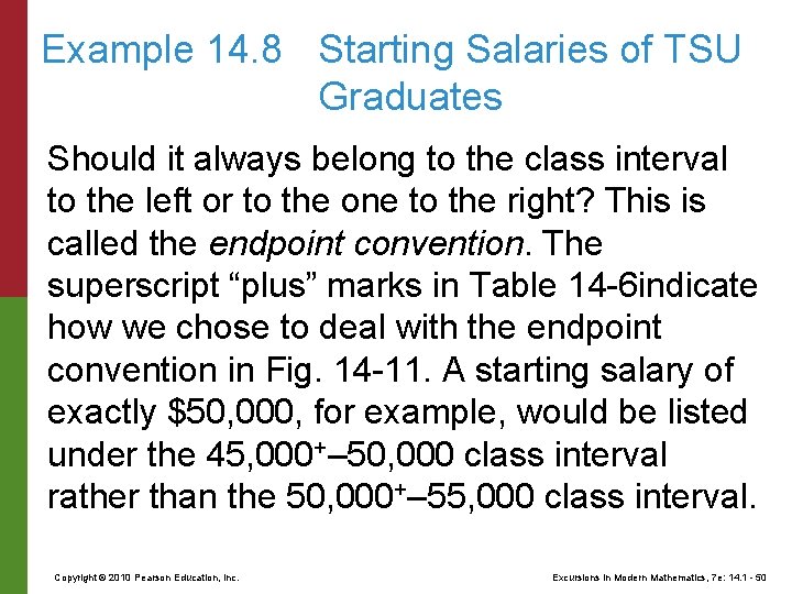 Example 14. 8 Starting Salaries of TSU Graduates Should it always belong to the