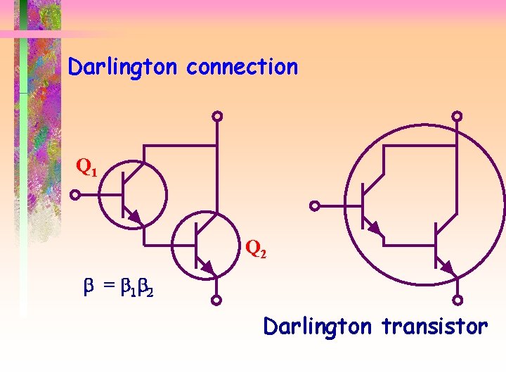 Darlington connection Q 1 Q 2 b = b 1 b 2 Darlington transistor