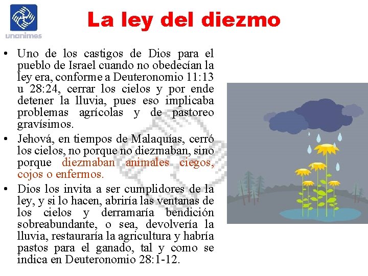 La ley del diezmo • Uno de los castigos de Dios para el pueblo