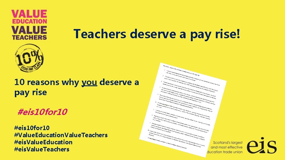 Teachers deserve a pay rise! 10 reasons why you deserve a pay rise #eis