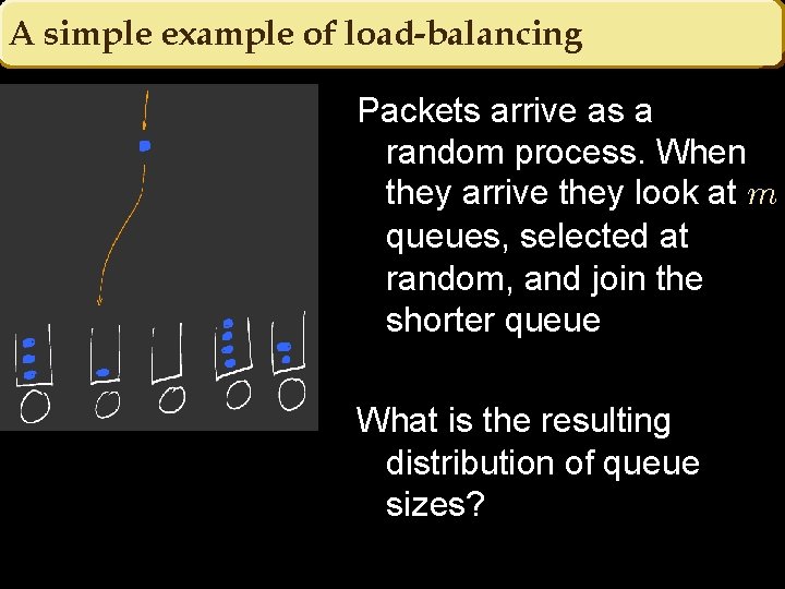 A simple example of load-balancing Packets arrive as a random process. When they arrive