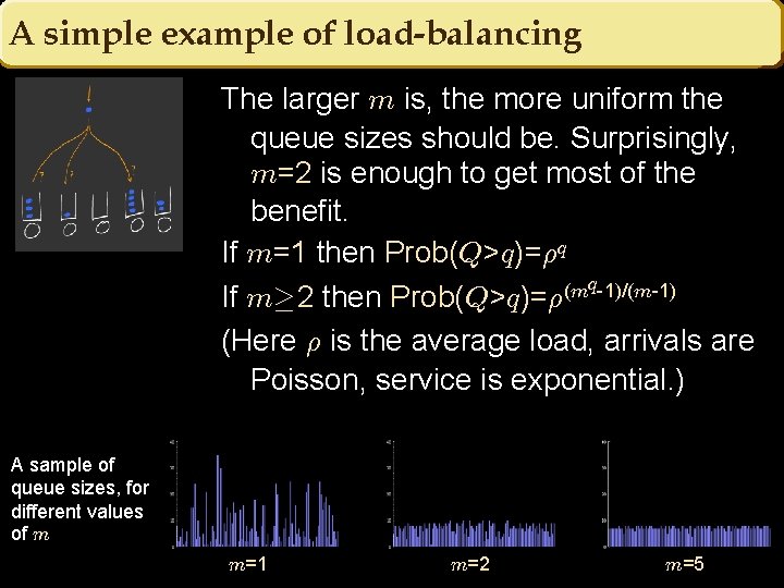 A simple example of load-balancing The larger m is, the more uniform the queue