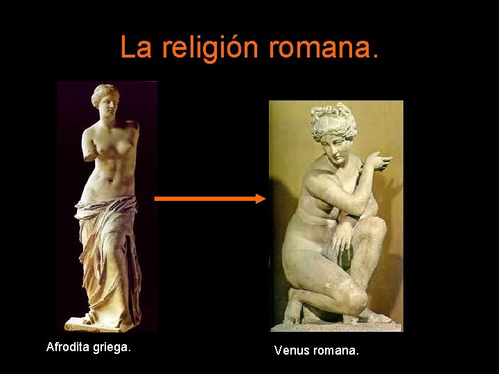 La religión romana. Afrodita griega. Venus romana. 