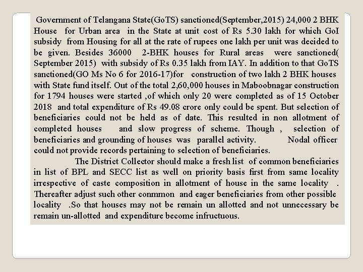 Government of Telangana State(Go. TS) sanctioned(September, 2015) 24, 000 2 BHK House for Government of Telangana State(Go. TS) sanctioned(September, 2015) 24, 000 2 BHK House for