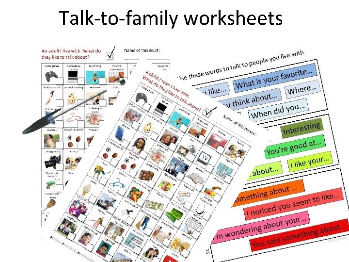 Talk-to-family worksheets Talk-to-family worksheets