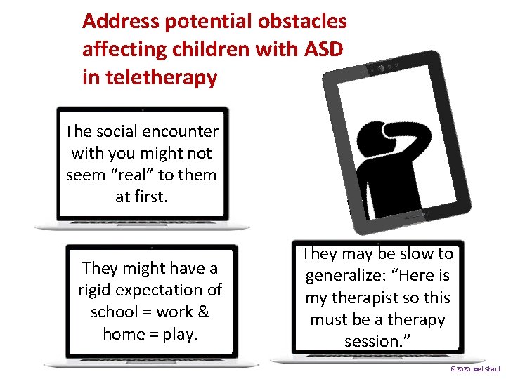 Address potential obstacles affecting children with ASD in teletherapy The social encounter with you Address potential obstacles affecting children with ASD in teletherapy The social encounter with you