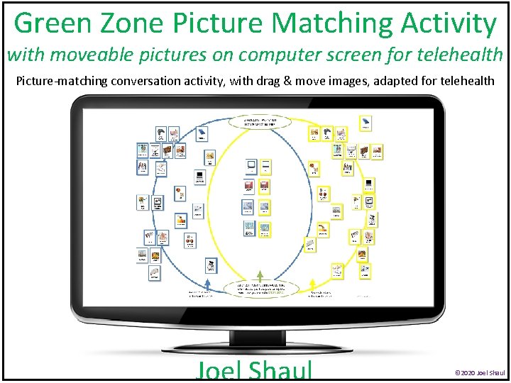 Green Zone Picture Matching Activity with moveable pictures on computer screen for telehealth Picture-matching Green Zone Picture Matching Activity with moveable pictures on computer screen for telehealth Picture-matching