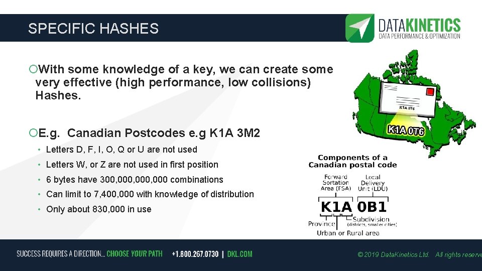 SPECIFIC HASHES With some knowledge of a key, we can create some very effective