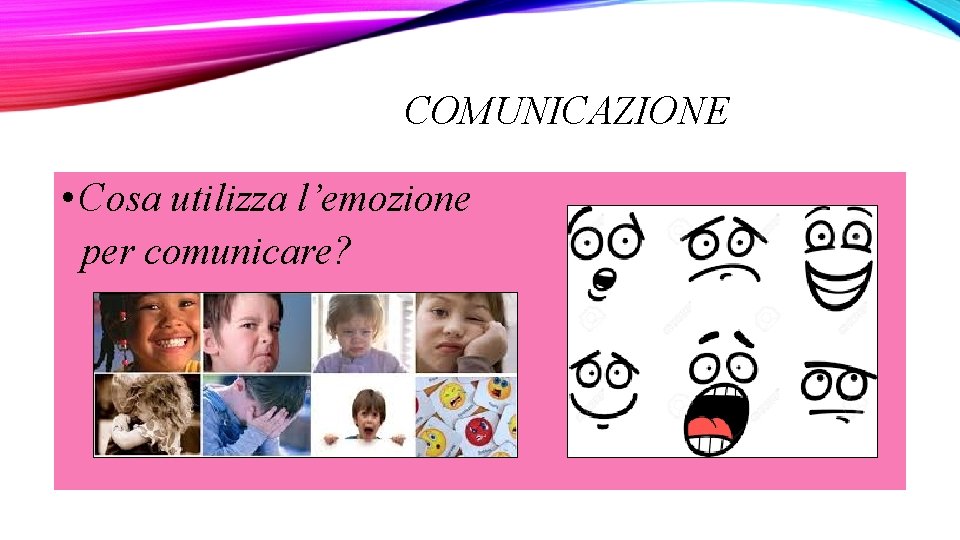 COMUNICAZIONE • Cosa utilizza l’emozione per comunicare? 