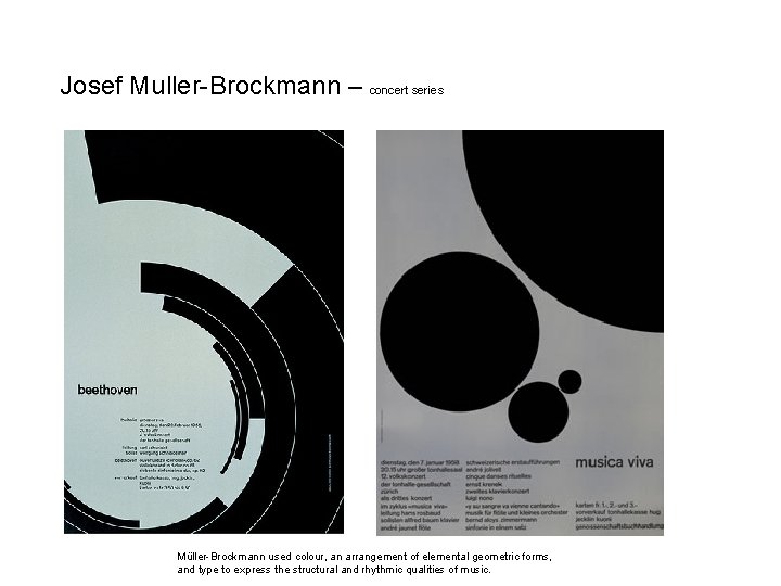 Josef Muller-Brockmann – concert series Müller-Brockmann used colour, an arrangement of elemental geometric forms,