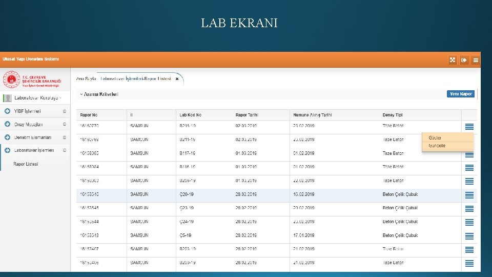 LAB EKRANI 