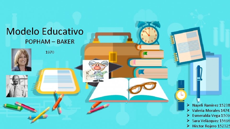 Modelo Educativo POPHAM – BAKER 1970 Ø Ø Ø Nayeli Ramìrez 15238 Valeria Morales