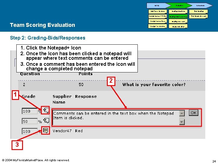 Set-Up Team Scoring Evaluation Consensus Add Team Members Grading Questions Final Grading Assign Scores-RFX