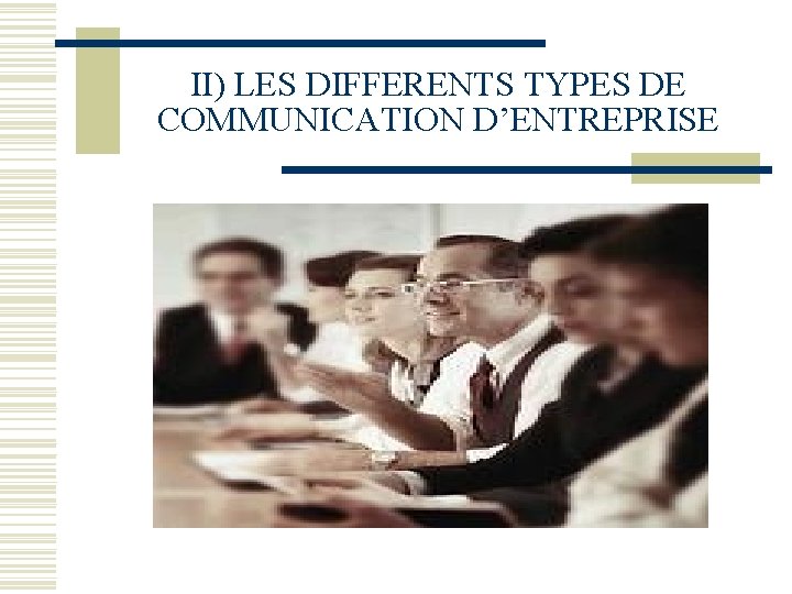 II) LES DIFFERENTS TYPES DE COMMUNICATION D’ENTREPRISE 