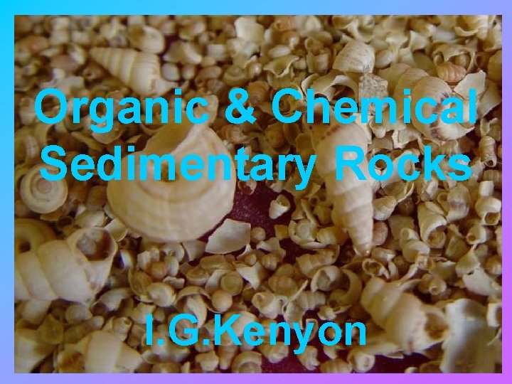 Organic & Chemical Sedimentary Rocks I. G. Kenyon 