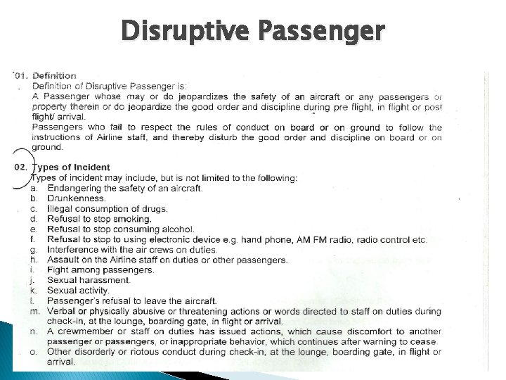 Disruptive Passenger 