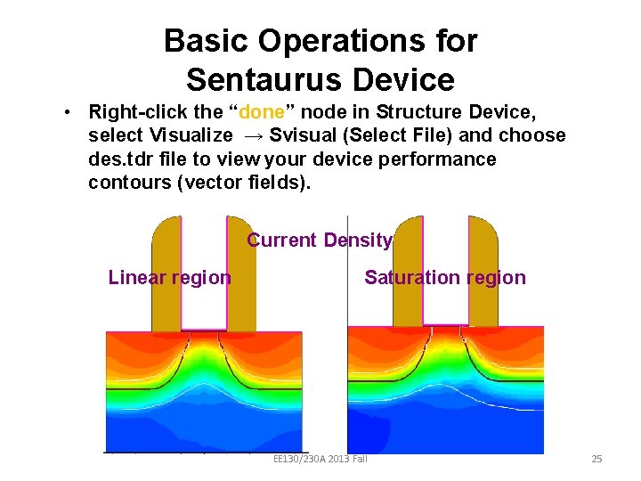 Basic Operations for Sentaurus Device • Right-click the “done” node in Structure Device, select