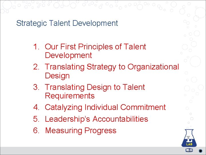 Strategic Talent Development 1. Our First Principles of Talent Development 2. Translating Strategy to