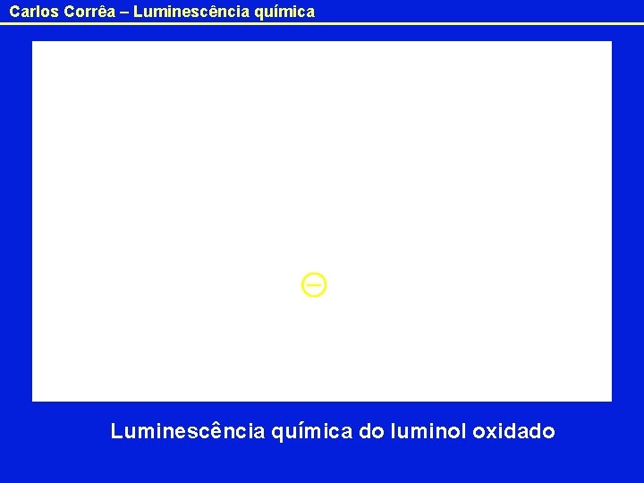 Carlos Corrêa – Luminescência química Luminol Luminescência química do luminol oxidado 