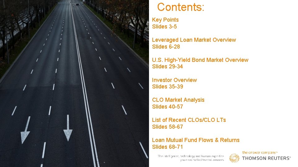 Contents: Key Points Slides 3 -5 Leveraged Loan Market Overview Slides 6 -28 U.