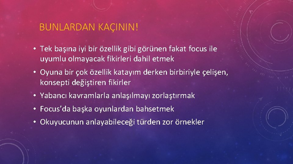 BUNLARDAN KAÇININ! • Tek başına iyi bir özellik gibi görünen fakat focus ile uyumlu