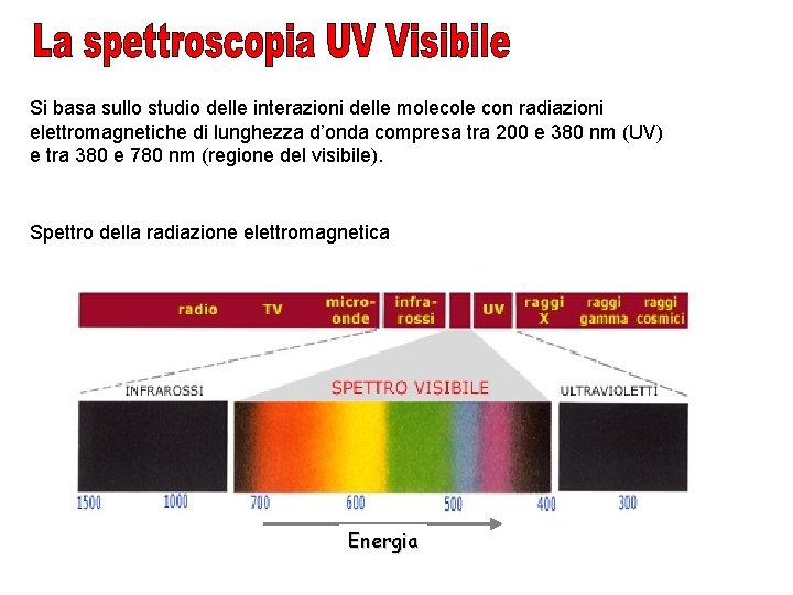 Si basa sullo studio delle interazioni delle molecole con radiazioni elettromagnetiche di lunghezza d’onda