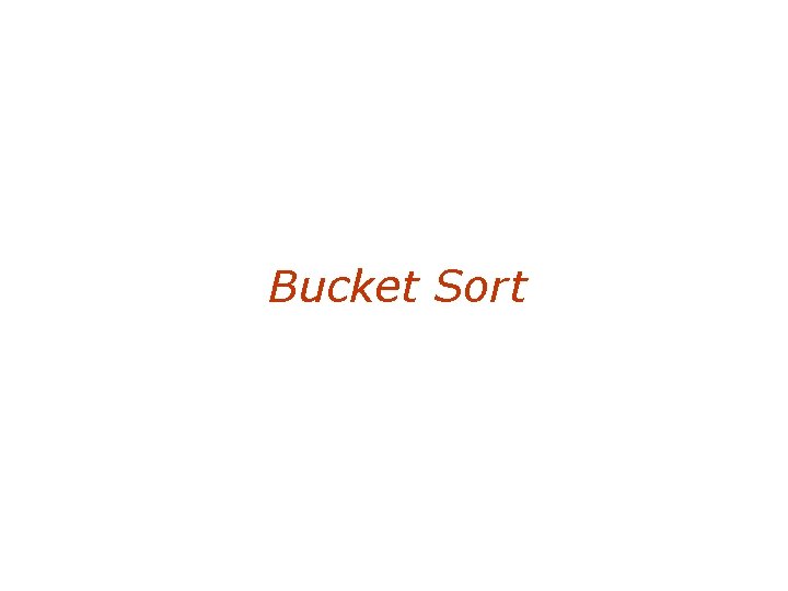 Bucket Sort 